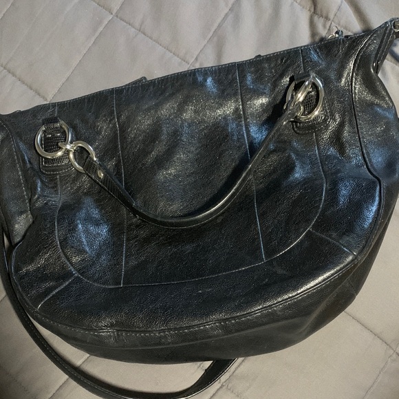Black Leather Shoulder Bag - Picture 2 of 5